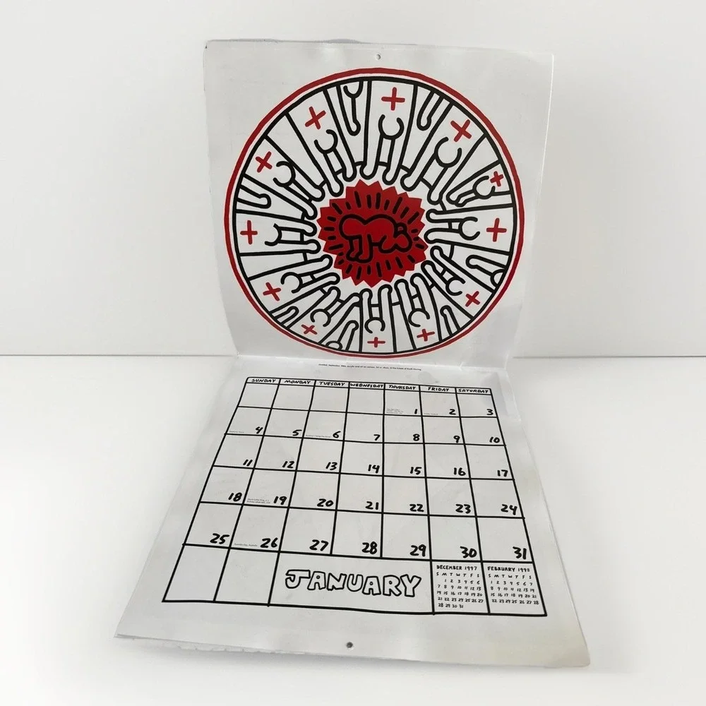 VINTAGE KEITH HARING 1998 CALENDAR Collector Item Printed In Germany Clean RARE!
